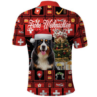 Merry Christmas Bernese Mountain Dog Polo Shirt Switzerland Symbols - Lightning Art - Wonder Print Shop