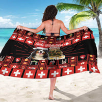 Merry Christmas Bernese Mountain Dog Sarong Switzerland Symbols - Lightning Art - Wonder Print Shop