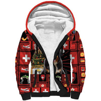 Merry Christmas Bernese Mountain Dog Sherpa Hoodie Switzerland Symbols - Lightning Art - Wonder Print Shop