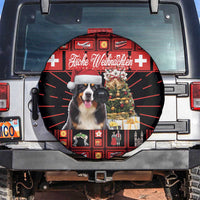 Merry Christmas Bernese Mountain Dog Spare Tire Cover Switzerland Symbols - Lightning Art - Wonder Print Shop