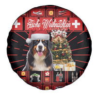 Merry Christmas Bernese Mountain Dog Spare Tire Cover Switzerland Symbols - Lightning Art - Wonder Print Shop