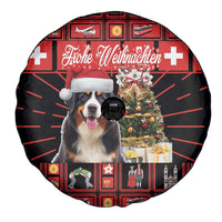 Merry Christmas Bernese Mountain Dog Spare Tire Cover Switzerland Symbols - Lightning Art - Wonder Print Shop