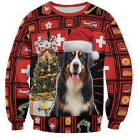 Merry Christmas Bernese Mountain Dog Sweatshirt Switzerland Symbols - Lightning Art - Wonder Print Shop