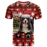 Merry Christmas Bernese Mountain Dog T Shirt Switzerland Symbols - Lightning Art - Wonder Print Shop