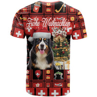 Merry Christmas Bernese Mountain Dog T Shirt Switzerland Symbols - Lightning Art - Wonder Print Shop
