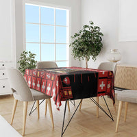 Merry Christmas Bernese Mountain Dog Tablecloth Switzerland Symbols - Lightning Art - Wonder Print Shop