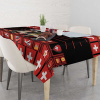 Merry Christmas Bernese Mountain Dog Tablecloth Switzerland Symbols - Lightning Art - Wonder Print Shop
