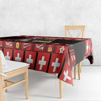 Merry Christmas Bernese Mountain Dog Tablecloth Switzerland Symbols - Lightning Art - Wonder Print Shop