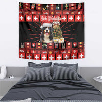 Merry Christmas Bernese Mountain Dog Tapestry Switzerland Symbols - Lightning Art - Wonder Print Shop