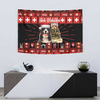 Merry Christmas Bernese Mountain Dog Tapestry Switzerland Symbols - Lightning Art - Wonder Print Shop