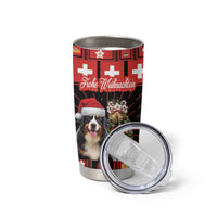 Merry Christmas Bernese Mountain Dog Tumbler Cup Switzerland Symbols - Lightning Art - Wonder Print Shop
