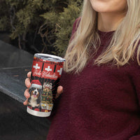 Merry Christmas Bernese Mountain Dog Tumbler Cup Switzerland Symbols - Lightning Art - Wonder Print Shop