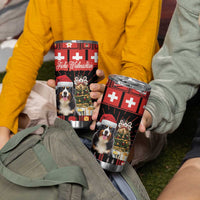 Merry Christmas Bernese Mountain Dog Tumbler Cup Switzerland Symbols - Lightning Art - Wonder Print Shop