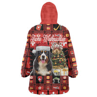 Merry Christmas Bernese Mountain Dog Wearable Blanket Hoodie Switzerland Symbols - Lightning Art - Wonder Print Shop