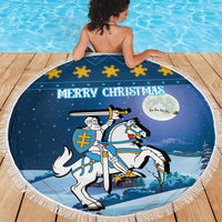 Lithuania Christmas Beach Blanket Coat Of Arms Merry Xmas - Wonder Print Shop