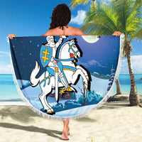 Lithuania Christmas Beach Blanket Coat Of Arms Merry Xmas - Wonder Print Shop