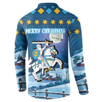 Lithuania Christmas Button Sweatshirt Coat Of Arms Merry Xmas - Wonder Print Shop