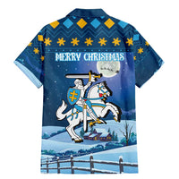 Lithuania Christmas Family Matching Mermaid Dress and Hawaiian Shirt Coat Of Arms Merry Xmas - Wonder Print Shop