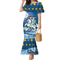 Lithuania Christmas Family Matching Mermaid Dress and Hawaiian Shirt Coat Of Arms Merry Xmas - Wonder Print Shop