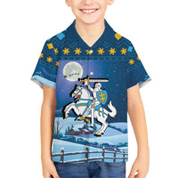 Lithuania Christmas Family Matching Short Sleeve Bodycon Dress and Hawaiian Shirt Coat Of Arms Merry Xmas - Wonder Print Shop