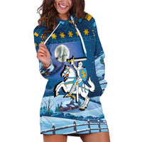 Lithuania Christmas Hoodie Dress Coat Of Arms Merry Xmas - Wonder Print Shop
