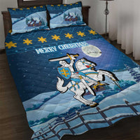 Lithuania Christmas Quilt Bed Set Coat Of Arms Merry Xmas - Wonder Print Shop