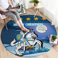 Lithuania Christmas Round Carpet Coat Of Arms Merry Xmas