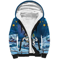 Lithuania Christmas Sherpa Hoodie Coat Of Arms Merry Xmas - Wonder Print Shop