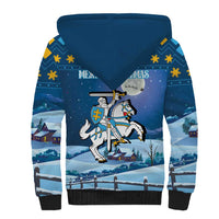 Lithuania Christmas Sherpa Hoodie Coat Of Arms Merry Xmas - Wonder Print Shop