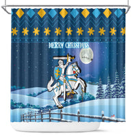Lithuania Christmas Shower Curtain Coat Of Arms Merry Xmas