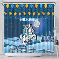 Lithuania Christmas Shower Curtain Coat Of Arms Merry Xmas
