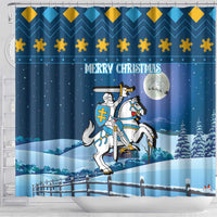Lithuania Christmas Shower Curtain Coat Of Arms Merry Xmas