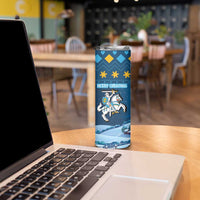 Lithuania Christmas Skinny Tumbler Coat Of Arms Merry Xmas - Wonder Print Shop
