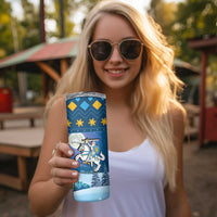 Lithuania Christmas Skinny Tumbler Coat Of Arms Merry Xmas - Wonder Print Shop