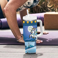 Lithuania Christmas Tumbler With Handle Coat Of Arms Merry Xmas - Wonder Print Shop