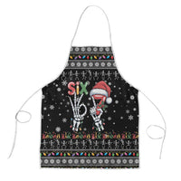 Six Seven Funny Skeleton Fingers Christmas Apron Creepy Santa Skeleton Hands - Wonder Print Shop