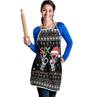 Six Seven Funny Skeleton Fingers Christmas Apron Creepy Santa Skeleton Hands - Wonder Print Shop