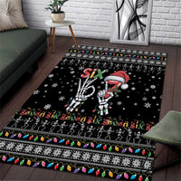 Six Seven Funny Skeleton Fingers Christmas Area Rug Creepy Santa Skeleton Hands - Wonder Print Shop