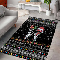 Six Seven Funny Skeleton Fingers Christmas Area Rug Creepy Santa Skeleton Hands - Wonder Print Shop