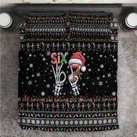 Six Seven Funny Skeleton Fingers Christmas Bedding Set Creepy Santa Skeleton Hands - Wonder Print Shop