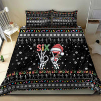 Six Seven Funny Skeleton Fingers Christmas Bedding Set Creepy Santa Skeleton Hands - Wonder Print Shop