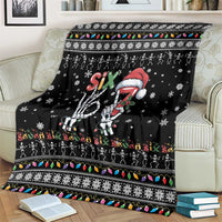 Six Seven Funny Skeleton Fingers Christmas Blanket Creepy Santa Skeleton Hands - Wonder Print Shop
