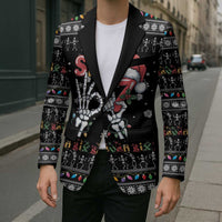 Six Seven Funny Skeleton Fingers Christmas Blazer Creepy Santa Skeleton Hands - Wonder Print Shop