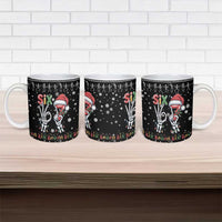 Six Seven Funny Skeleton Fingers Christmas Ceramic Mug Creepy Santa Skeleton Hands - Wonder Print Shop