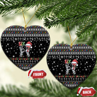 Six Seven Funny Skeleton Fingers Christmas Ceramic Ornament Creepy Santa Skeleton Hands - Wonder Print Shop