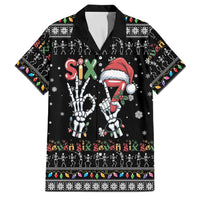Six Seven Funny Skeleton Fingers Christmas Family Matching Short Sleeve Bodycon Dress and Hawaiian Shirt Creepy Santa Skeleton Hands - Wonder Print Shop