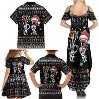 Six Seven Funny Skeleton Fingers Christmas Family Matching Summer Maxi Dress and Hawaiian Shirt Creepy Santa Skeleton Hands - Wonder Print Shop