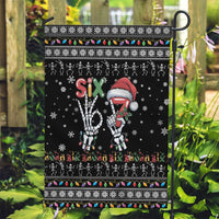 Six Seven Funny Skeleton Fingers Christmas Garden Flag Creepy Santa Skeleton Hands - Wonder Print Shop