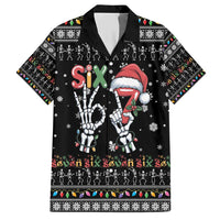 Six Seven Funny Skeleton Fingers Christmas Hawaiian Shirt Creepy Santa Skeleton Hands - Wonder Print Shop