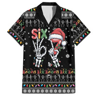 Six Seven Funny Skeleton Fingers Christmas Hawaiian Shirt Creepy Santa Skeleton Hands - Wonder Print Shop